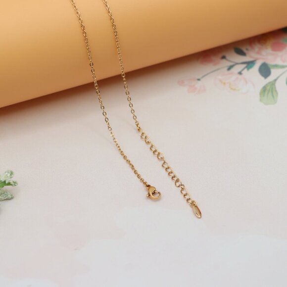 "Minimalist Rose Gold Necklace with Crystal Bar Pendant, XPNL0158 - Picture 12 of 13